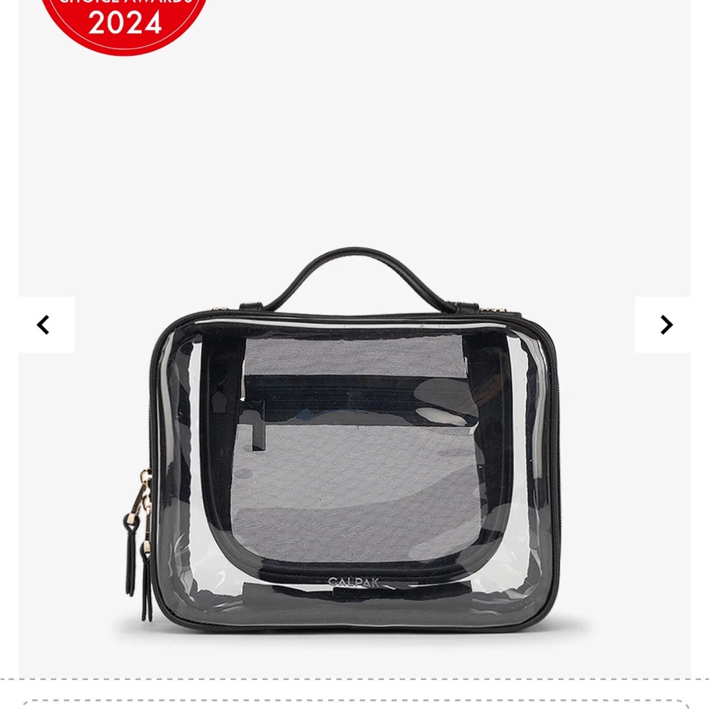 Calpak Medium Clear Cosmetics Case in Black